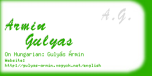 armin gulyas business card